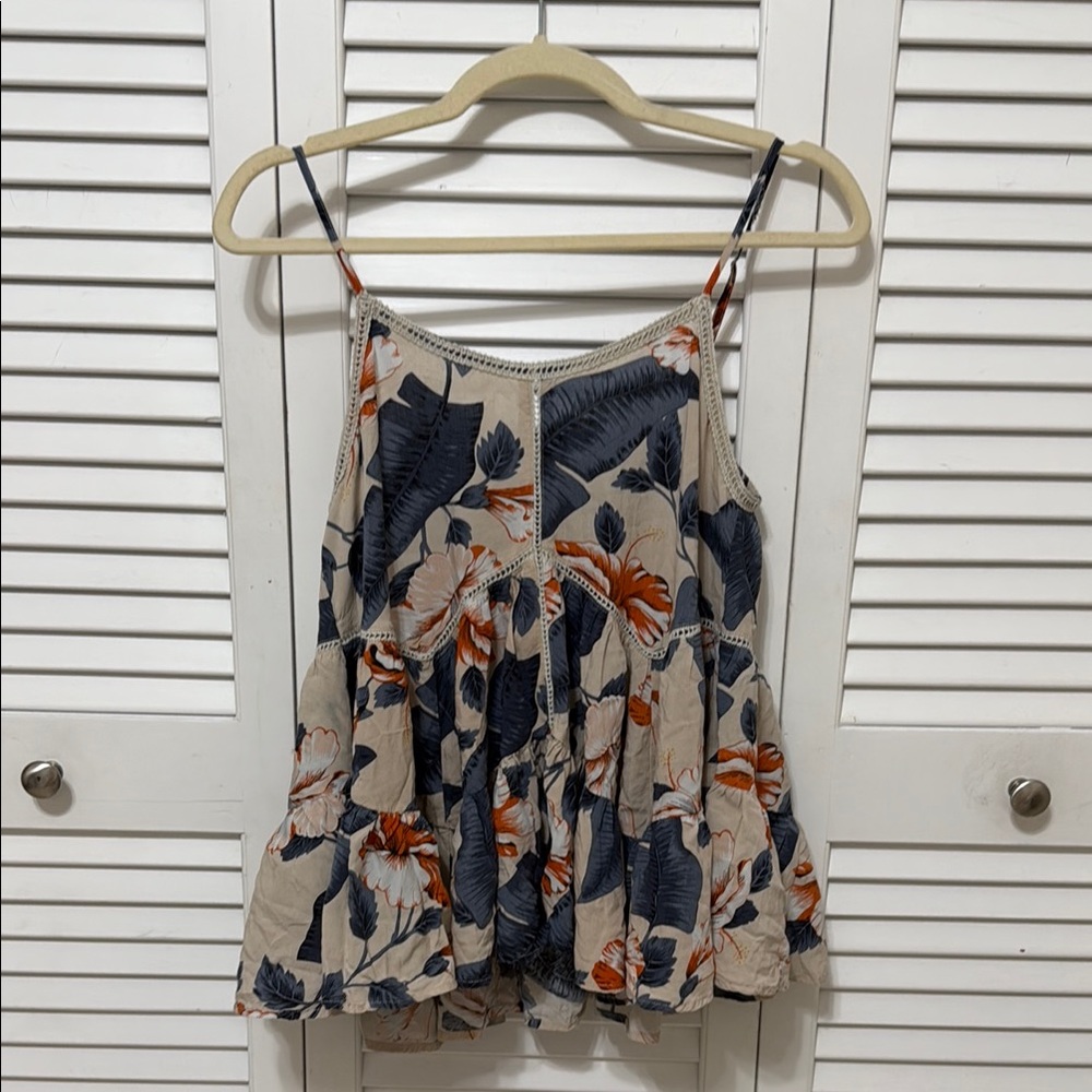 Floral Spaghetti Strap Flowy Top